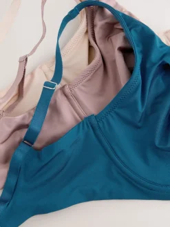 Next Non Pad Full Cup DD+ Microfibre Smoothing Ultimate Comfort T-Shirt Bras 3 Pack Blue/Pink/Cream Best