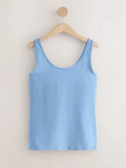 Next Thick Strap Vests 5 Pack Blue/Pink/Sage/Oatmeal/Black Discount