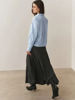 Next Fitted Stretch Essential Long Sleeve Shirts 2 Pack Blue/White Best