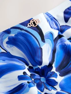 Next Tie Side Bikini Bottoms Blue/White Floral Sale