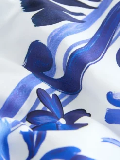 Next Wrap Tummy Control Swimsuit Blue/White Floral Online