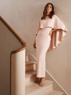 Next Blush Pink Cape Maxi Dress New