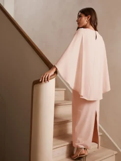 Next Blush Pink Cape Maxi Dress New