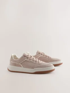 Next Blush Pink Forever Comfort® Panelled Retro Lace-Up Trainers Online