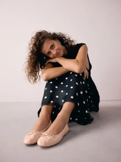 Next Blush Pink Patent Standard/Wide Fit Round Toe Ballerina Shoes Best