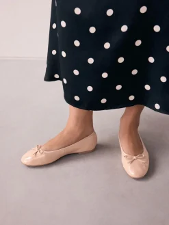 Next Blush Pink Patent Standard/Wide Fit Round Toe Ballerina Shoes Best