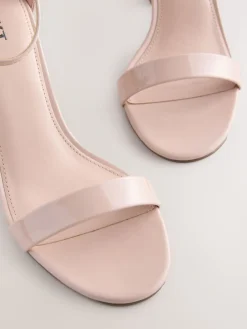 Next Blush Pink Standard/Wide Fit Block Heel Sandals New