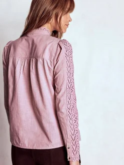 Boden Blue Savannah Broderie Top Hot