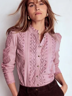 Boden Blue Savannah Broderie Top Hot