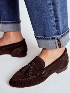 Boden Brown Soft Ruched Loafers Online