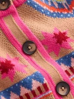 Boden Cream Abi Jacquard Cardigan Outlet