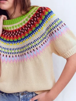 Boden Cream Margot Puff Sleeve T-Shirt Outlet