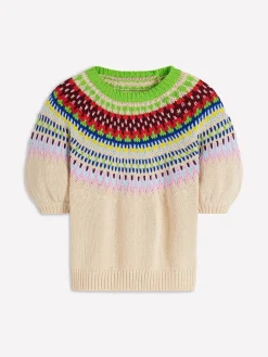 Boden Cream Margot Puff Sleeve T-Shirt Outlet