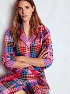 Boden Brushed Cotton Pyjama Shirt Pink New