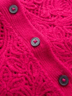 Boden Pink Lace Insert Knitted Midi Dress New