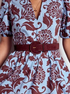 Boden Red Covered Whipstitch Belt