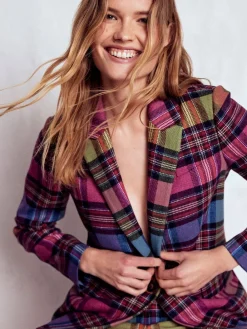 Boden Red Woodbridge Check Blazer Clearance