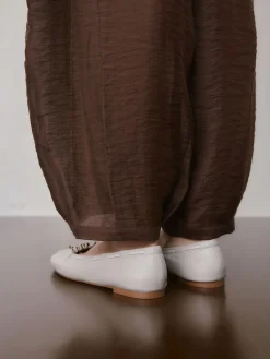 Next Forever Comfort® Leather Ruched Charm Ballet Flats Bone Discount