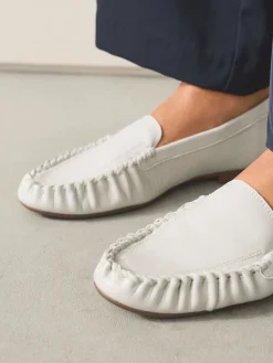 Next Forever Comfort® Soft Ruched Loafers Bone Online