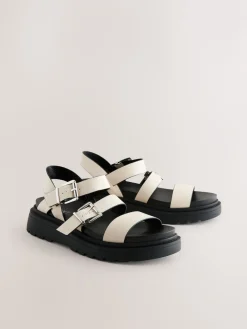 Next Standard/Wide Fit Chunky Buckled Sandals Bone Sale