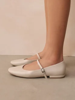 Next Standard/Wide Fit Round Toe Mary Jane Shoes Bone Sale