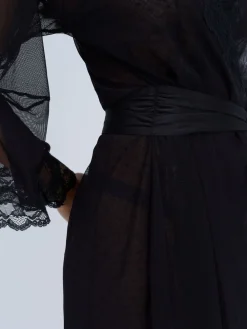 Boux Avenue Black Mallory Mesh Kimono Robe Best