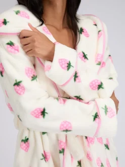 Boux Avenue White Fluffy Strawberry Short Dressing Gown Best