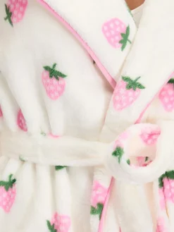 Boux Avenue White Fluffy Strawberry Short Dressing Gown Best