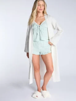 Boux Avenue White Long Waffle Robe