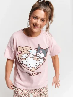 Brand Threads Pink Ladies Hello Kitty Pyjamas Set Clearance