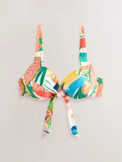 Next Bow Front Padded Wired Bikini Top Bright Fruit Stripe Best