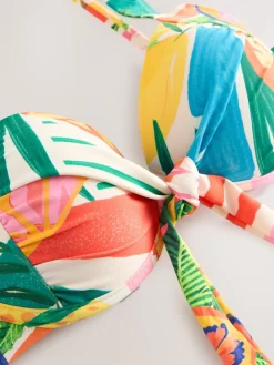 Next Bow Front Padded Wired Bikini Top Bright Fruit Stripe Best