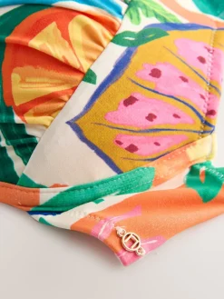 Next Bow Front Padded Wired Bikini Top Bright Fruit Stripe Best