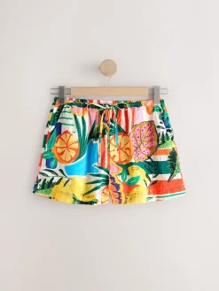 Next Bright Fruit Stripe Broderie Summer Shorts Outlet