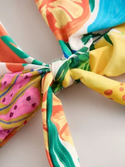 Next DD+ Knot Front Plunge Bikini Top Bright Fruit Stripe