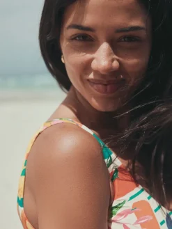 Next Bright Fruit Stripe Dd+ Wired Scoop Neck Tummy Control Swimsuit Clearance