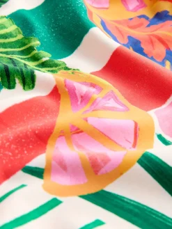 Next Bright Fruit Stripe Dd+ Wired Scoop Neck Tummy Control Swimsuit Clearance