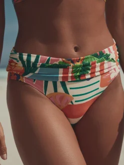Next Roll Top Bikini Bottoms Bright Fruit Stripe Discount