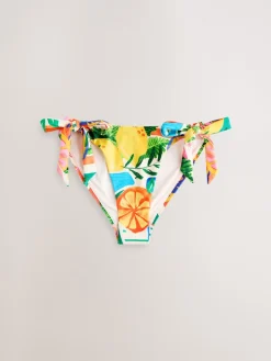 Next Bright Fruit Stripe Tie Side Bikini Bottoms Outlet