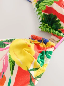 Next Bright Fruit Stripe Triangle Whipstitch Crop Bikini Top Online