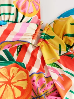 Next Utrim Tummy Control Plunge Swimsuit Bright Fruit Stripe