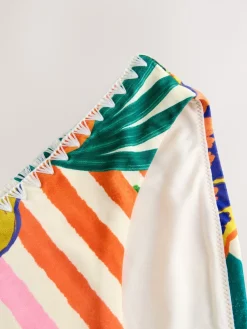 Next Bright Fruit Stripe Whipstitch High Leg Bikini Bottoms Sale