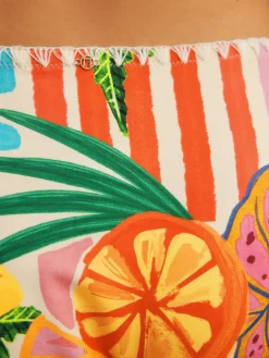 Next Bright Fruit Stripe Whipstitch High Leg Bikini Bottoms Sale