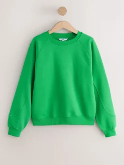 Next Relaxed Fit Heavyweight Regular Crew Neck Sweatshirt Bright Green Outlet