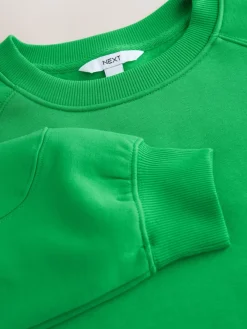 Next Relaxed Fit Heavyweight Regular Crew Neck Sweatshirt Bright Green Outlet