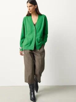 Next Bright Green Supersoft V-Neck Cardigan With Pockets Clearance