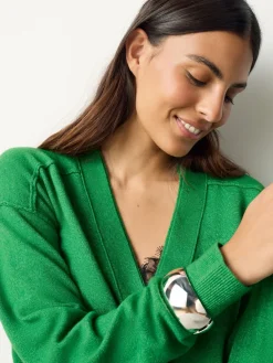 Next Bright Green Supersoft V-Neck Cardigan With Pockets Clearance