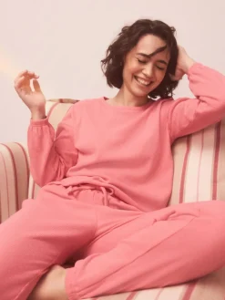 Next Bright Pink Cosy Waffle Long Sleeve Pyjamas Discount
