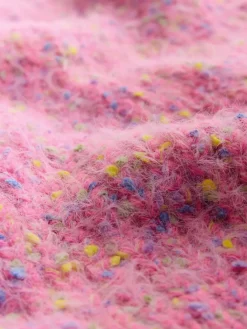 Next Fuzzy Texture V-Neck Knitted Jumper Bright Pink Neppy Sale