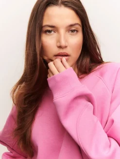 Next Relaxed Fit Heavyweight Longline Crew Neck Sweatshirt Bright Pink Best